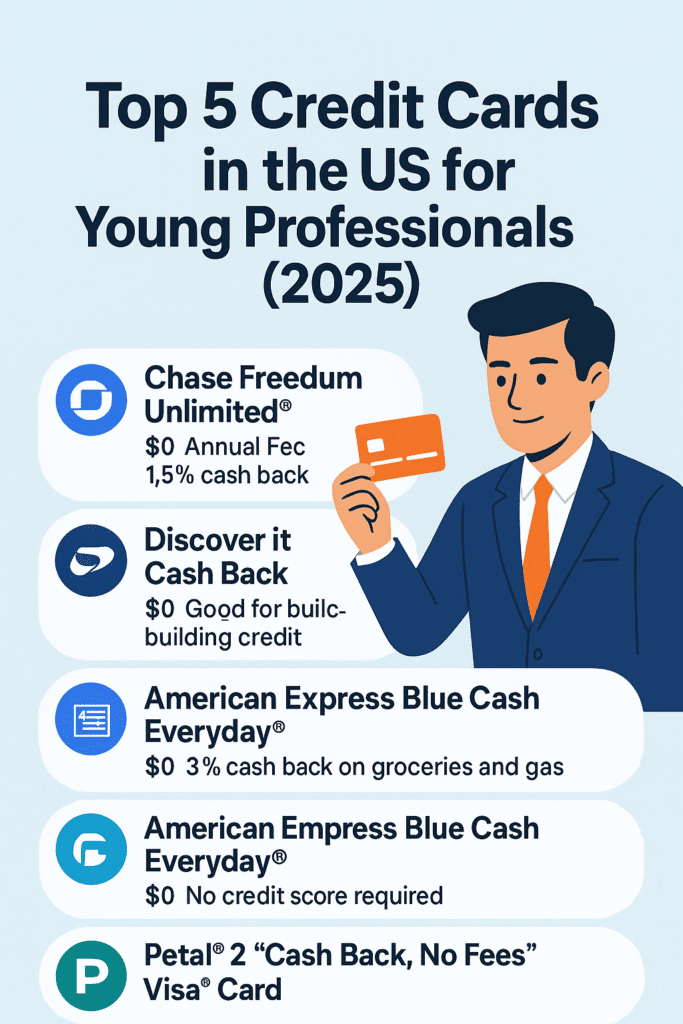 Top 5 Credit Cards in the US for Young Professionals (2025)